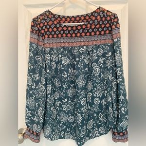 Loft blouse sz small blue print